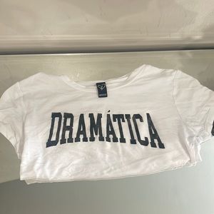 Dramatica Windsor White Crop Top Tshirt